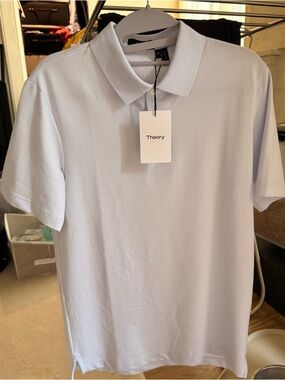 Theory Men’s Pale Blue Short-Sleeve Polo